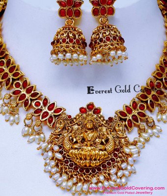 NLC1756 - Traditional Wedding Antique Gold Necklace Designs