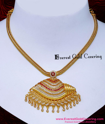 NLC1763 - South Indian Gold Plated Attigai Necklace for Wedding