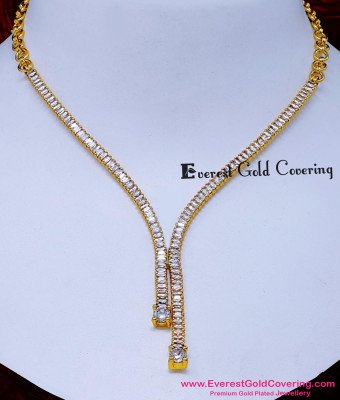 NLC1777 - Elegant Zircon Stone Necklace Artificial Diamond Jewellery