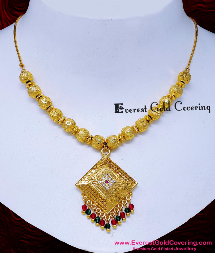 Party Wear Color Stone Necklace For Saree