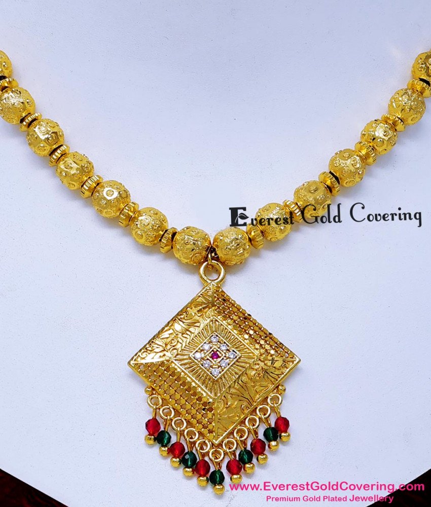 Party Wear Color Stone Necklace For Saree