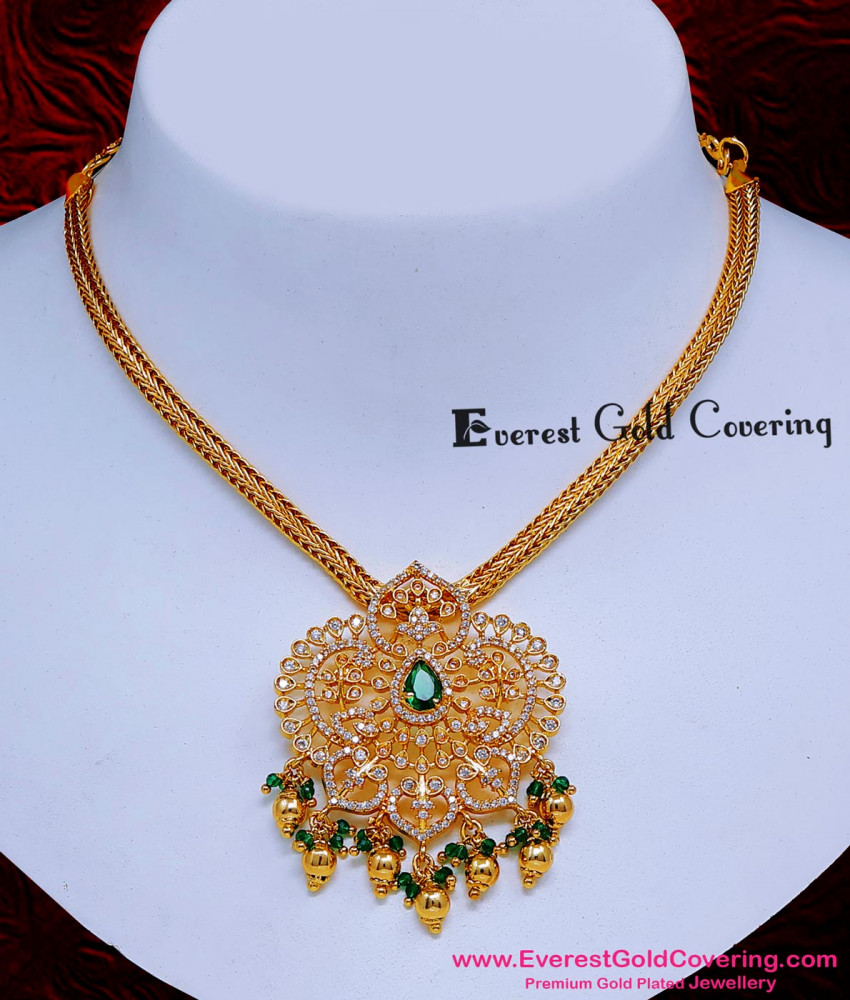simple american diamond necklace