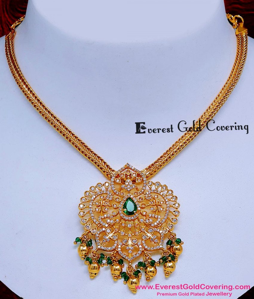 simple american diamond necklace