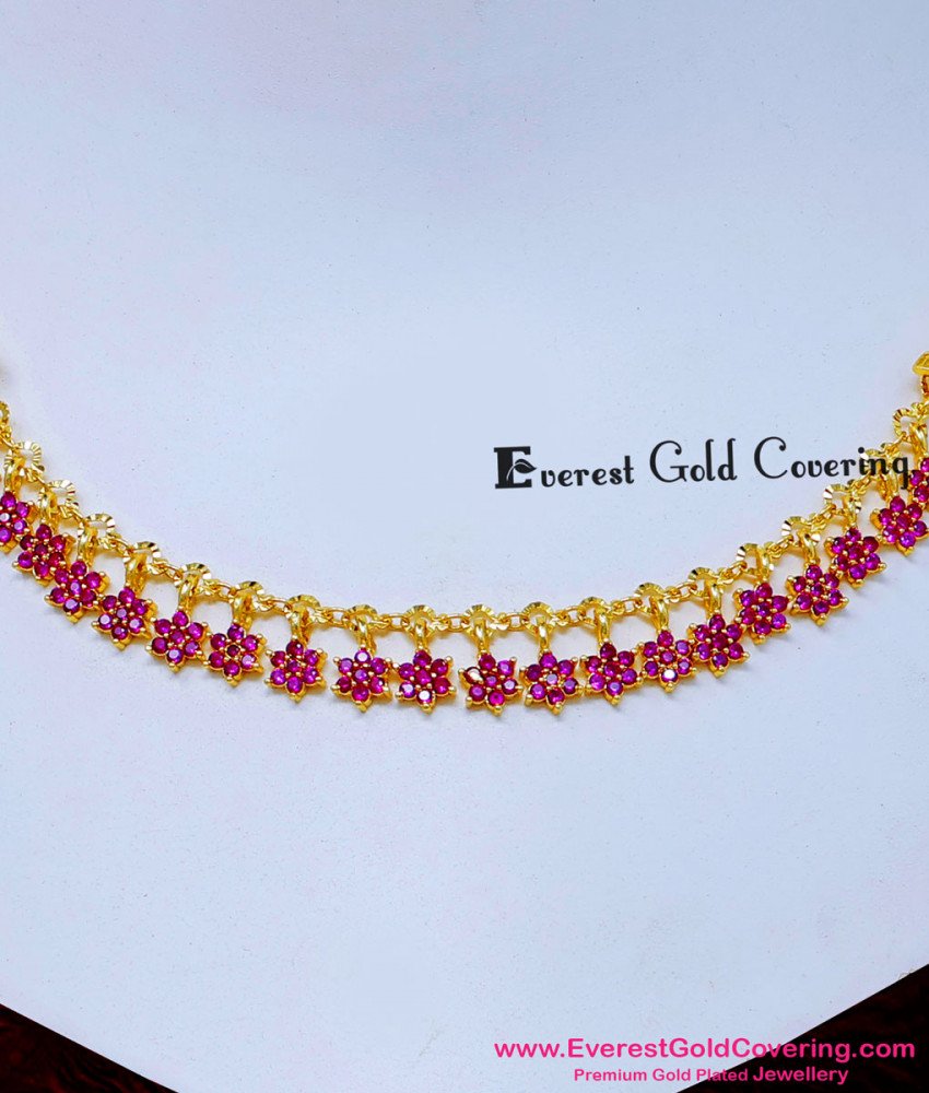 Forming Gold Floral Stone Necklace