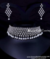 Premium American Diamond with Pearl Choker Necklace Set Premium Pearl and American Diamond Stone Choker Set