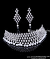 Premium American Diamond with Pearl Choker Necklace Set Premium Pearl and American Diamond Stone Choker Set