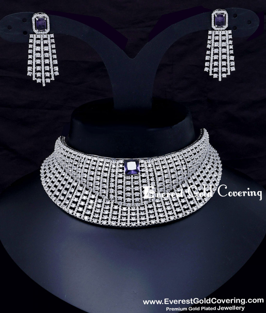 american diamond ad jewellery set