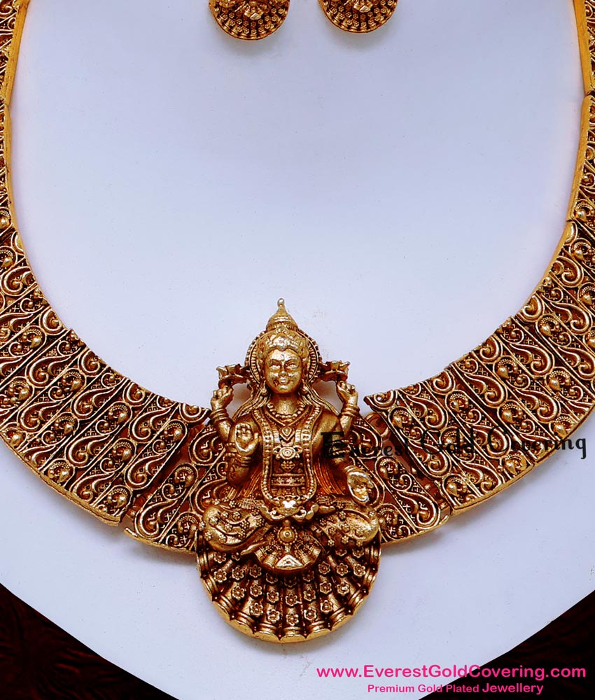 Antique Temple Necklace South Indian Jewellery Set antique temple necklace set
