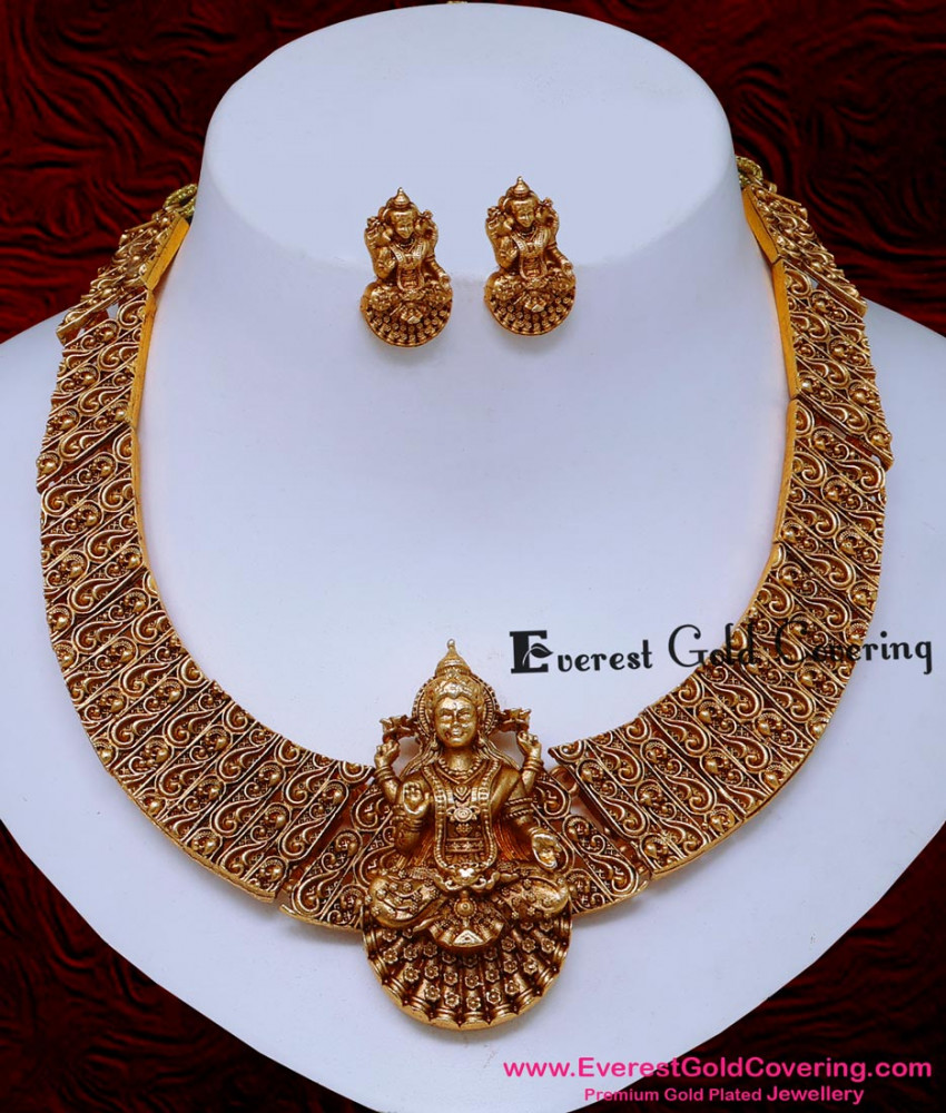Antique Temple Necklace South Indian Jewellery Set antique temple necklace set