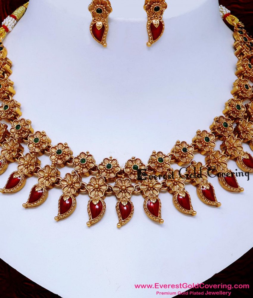 Latest Antique Palakk Necklace Jewellery Set for Women traditional palakka necklace