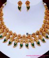 Antique Flower Design Double Line Palakk Necklace Set antique palakka necklace set