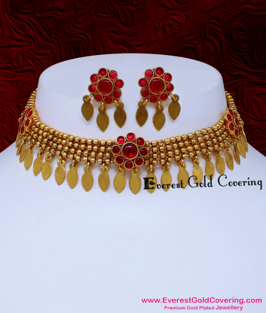 Premium Antique Elakkathali Necklace with Earrings Online Antique elakkathali choker