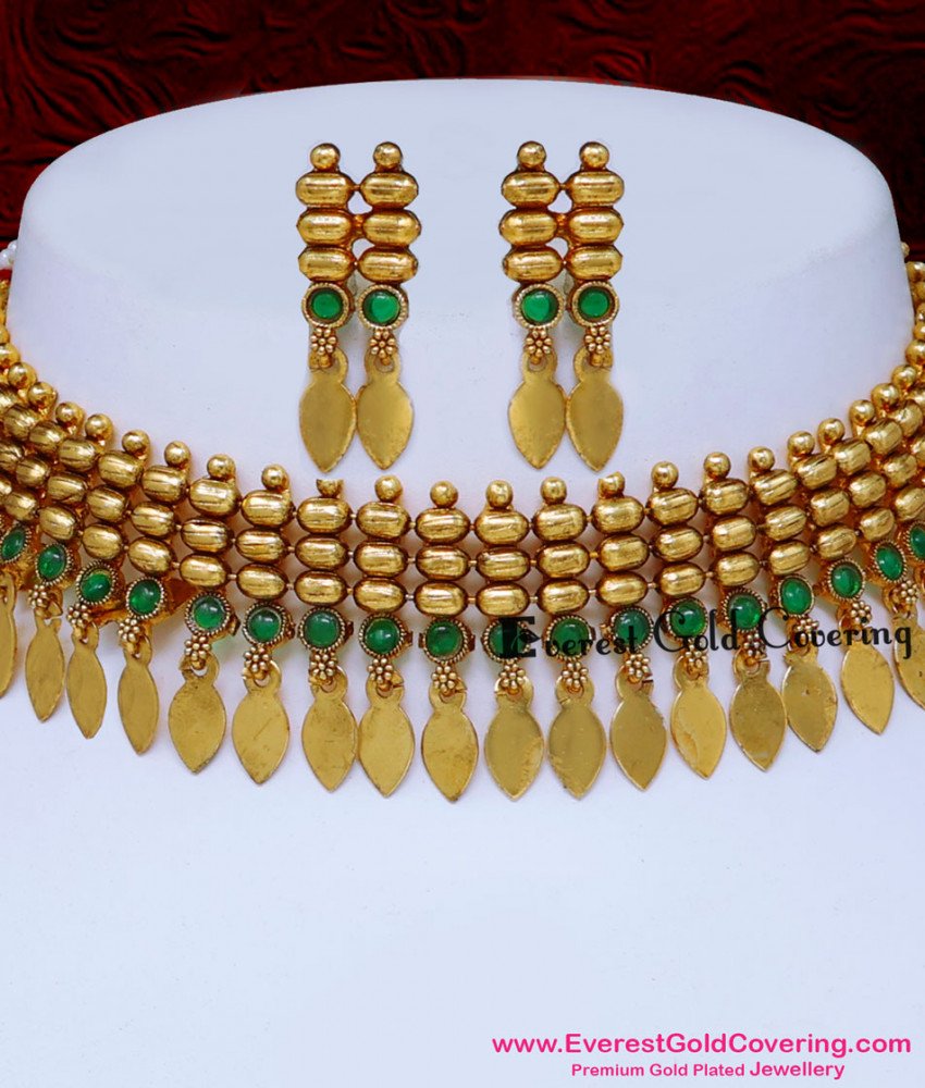 Buy Antique Elakkathali Choker Necklace Set Online dalamini elakkathali necklace