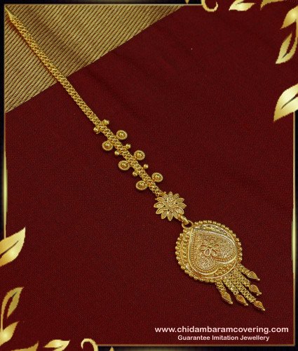 NCT169 - Original Gold Plated Heart Model South Indian Nethi Chutti Designs for Wedding 