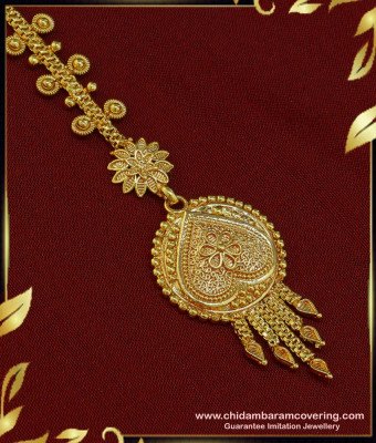 NCT169 - Original Gold Plated Heart Model South Indian Nethi Chutti Designs for Wedding