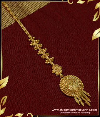 NCT171 - 1 Gram Gold Traditional North Indian Maang Tikka Designs for Wedding