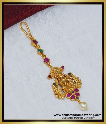 NCT201 - Premium Quality Antique Jewellery Temple Medium Size Nagas Nethichutti for Bride