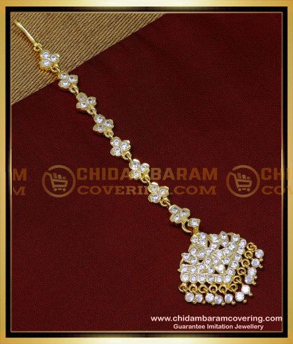 NCT298 - Traditional Nethi Chutti White Stone Matha Patti Jewellery