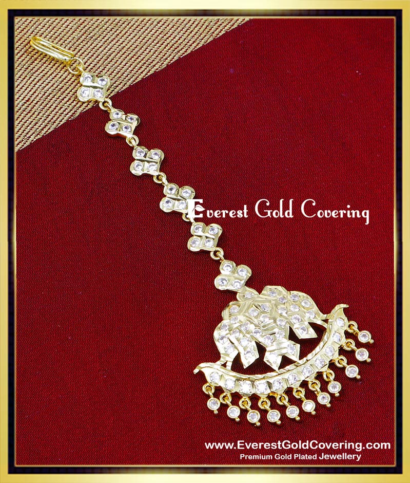 maang tikka gold design