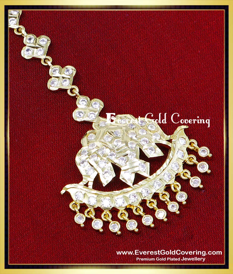 maang tikka gold design