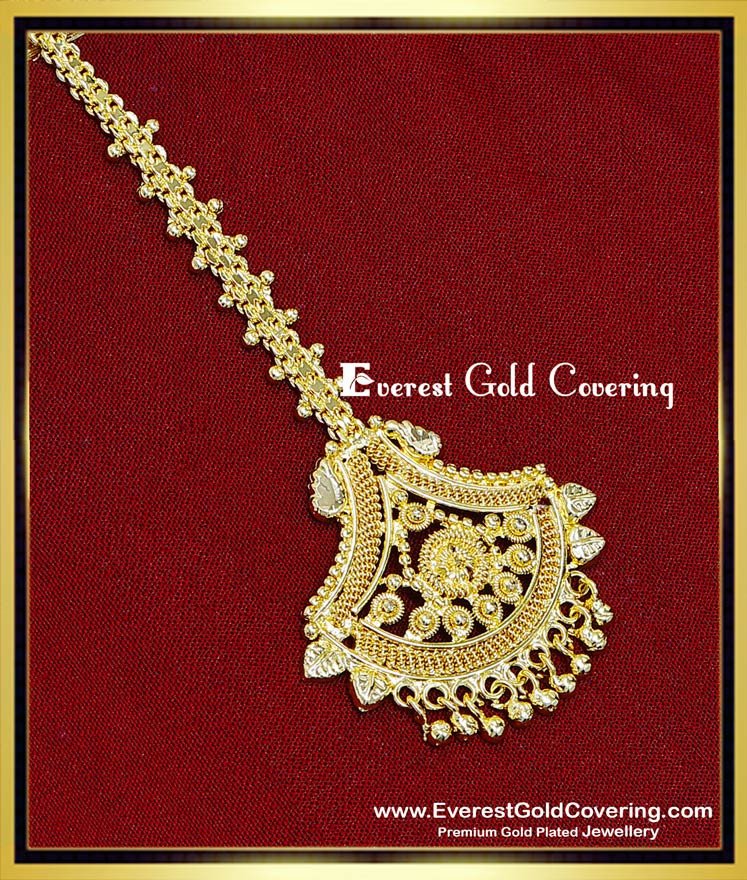 gold ka maang tikka design