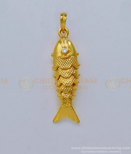 PND061 - Lucky Charm Male Gold Fish Pendant Design One Gram Gold Fish Locket Online