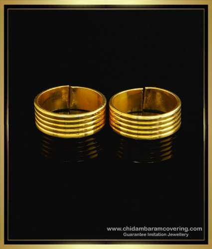 RNG160 - Traditional Toe Ring Daily Wear Gold Design Solid Adjustable Metti |Bichiya Design Online