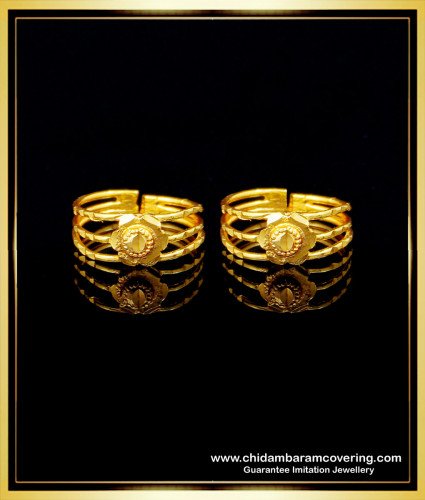 RNG227 - Real Gold Pattern Toe Ring Daily Use Adjustable Bridal Bichiya Design Online