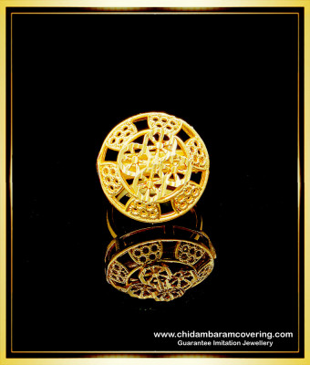 RNG259 - One Gram Gold Wedding Round Shape Adjustable Ladies Finger Ring for Wedding