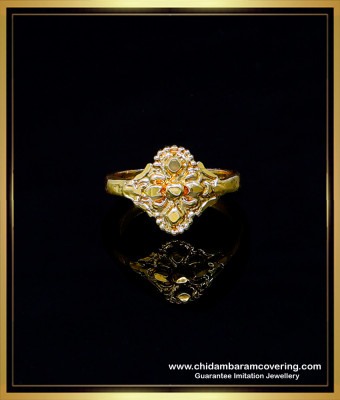 RNG342 - Flower Design Gold Covering Jewellery Panchaloha Ring Online