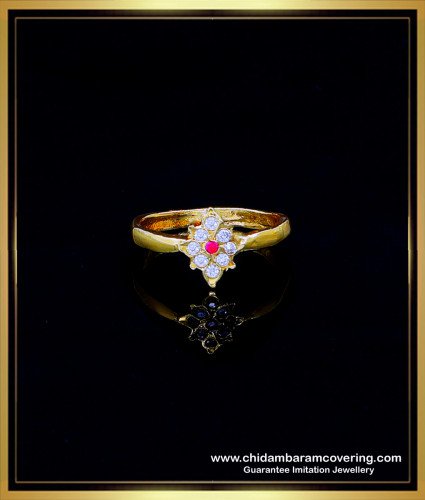 RNG356 - Impon White and Ruby Stone Daily Use Ring Design Women