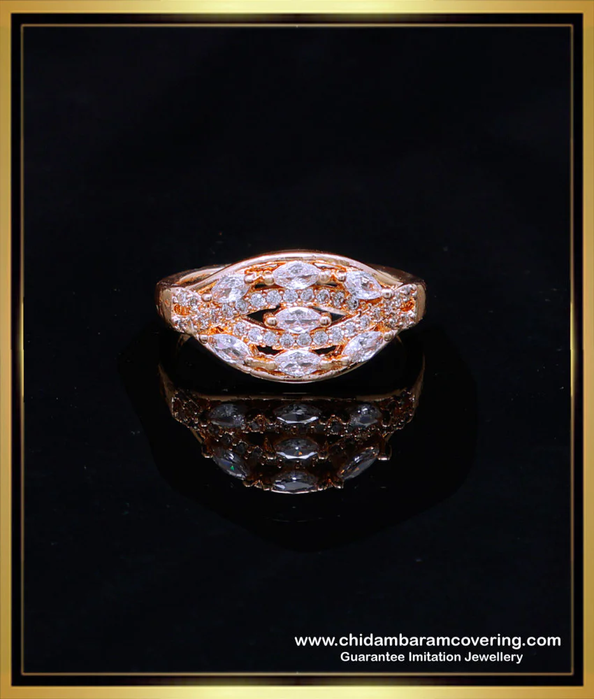 Buy Modern Fancy White Stone Gold Ring Design for Female