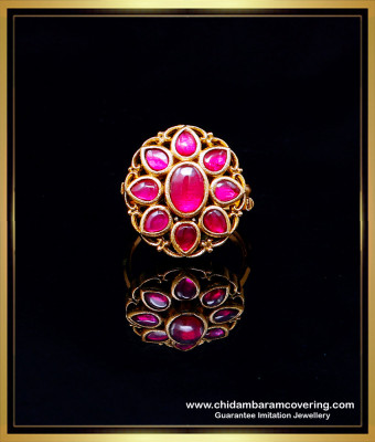 RNG477 - Premium Quality Antique Jewellery Ruby Kemp Stone Ring