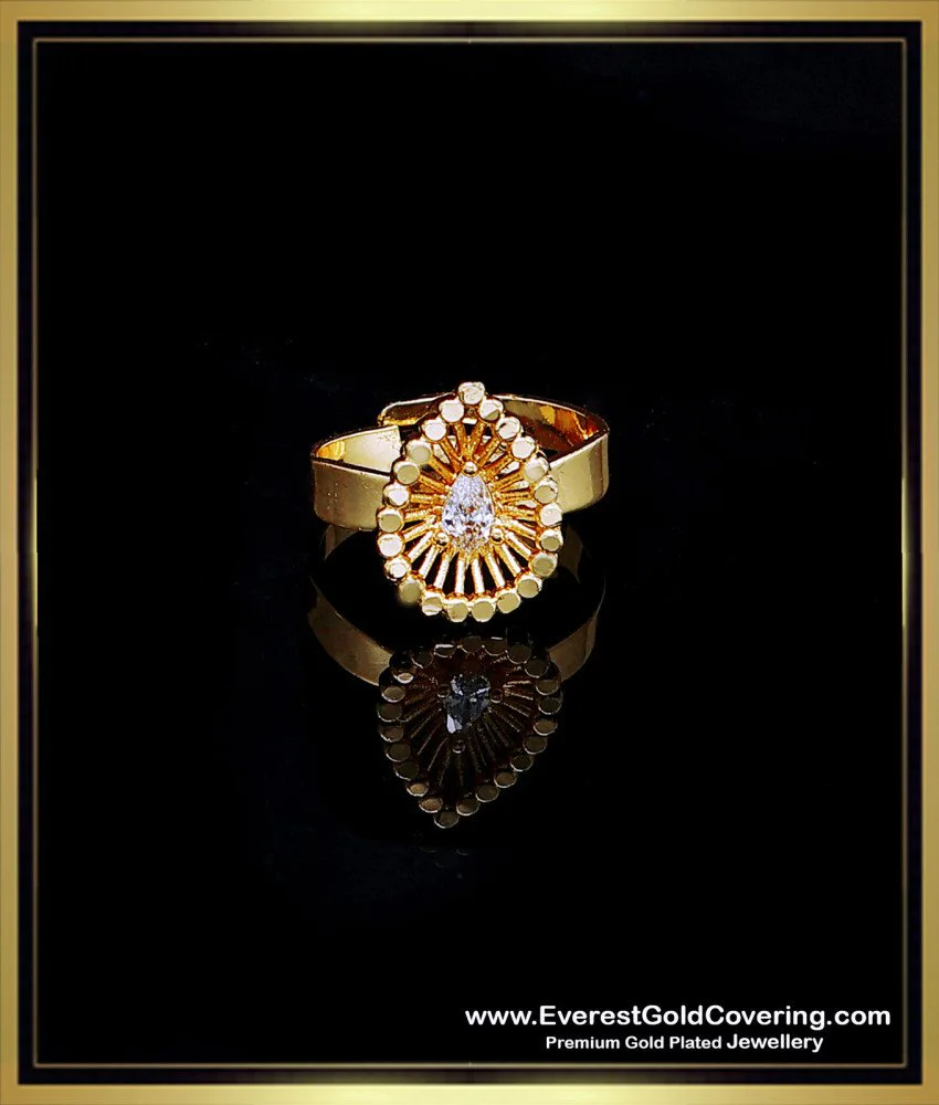 Buy Latest Single White Stone Adjustable Female Ring Design