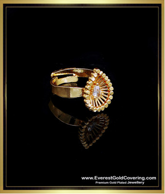 RNG510 - Latest Single White Stone Adjustable Female Ring Design