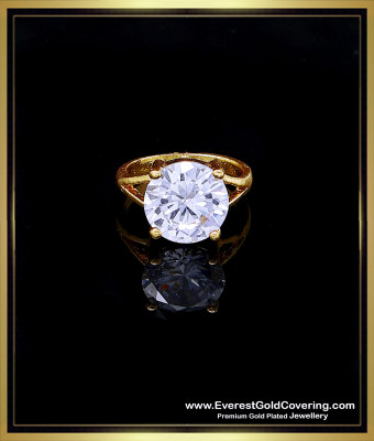 RNG511 - Attractive Daily Wear Single Big White Stone Ring for Women