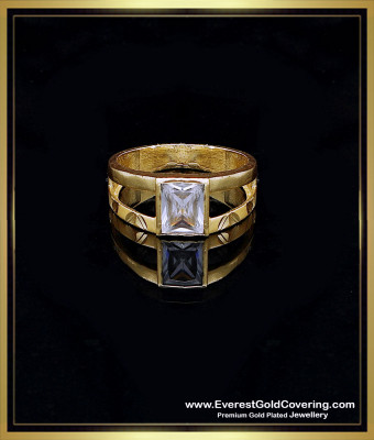 RNG512 - 1 Gram Gold Plated Daily Wear Gemstone Ring Design