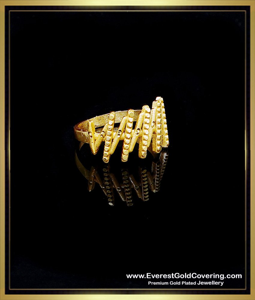 stylish simple gold zic zac rings