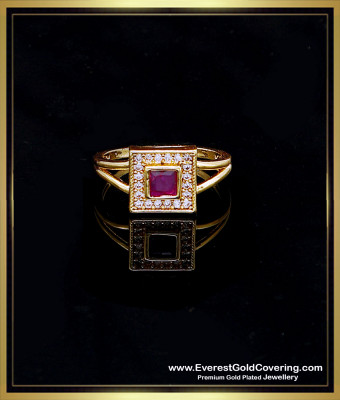 RNG529 - Attractive White and Ruby Stone Finger Ring for Women