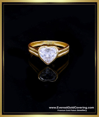 RNG533 - High Quality Never Fade White Stone Heart Shape Ring Design