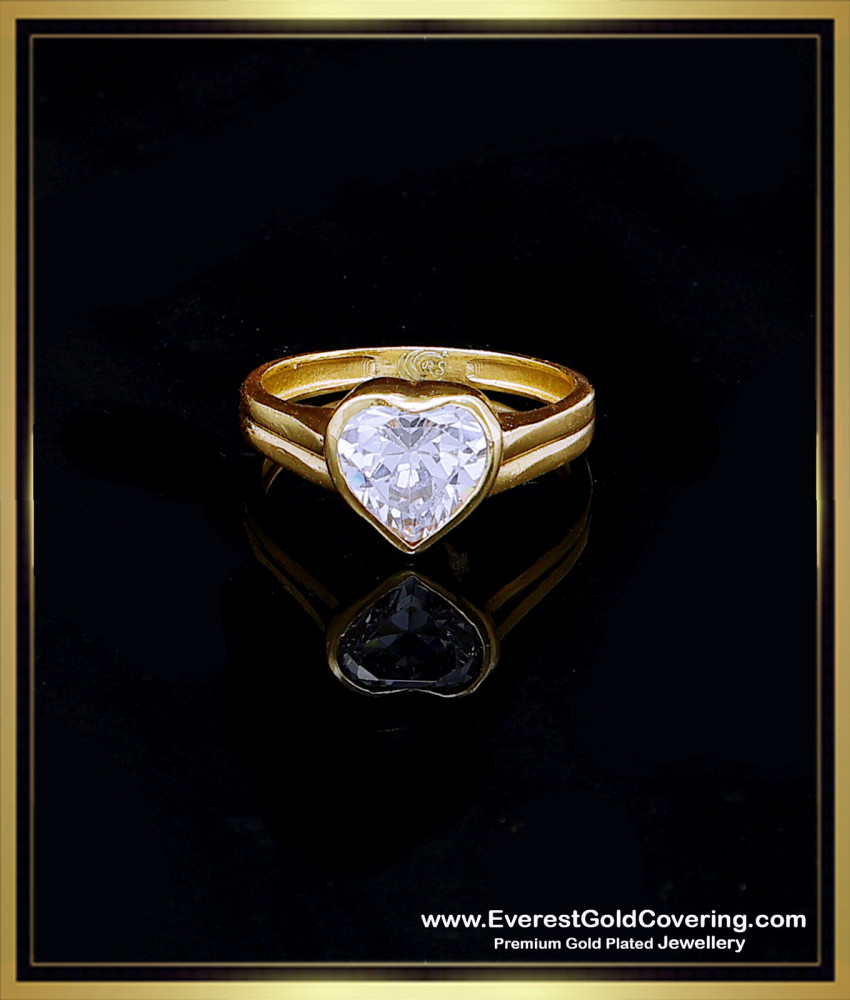 engagement heart shape gold ring for girls