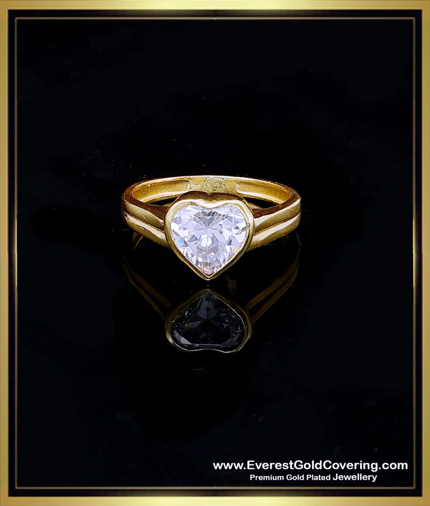 Buy High Quality Never Fade White Stone Heart Shape Ring Design