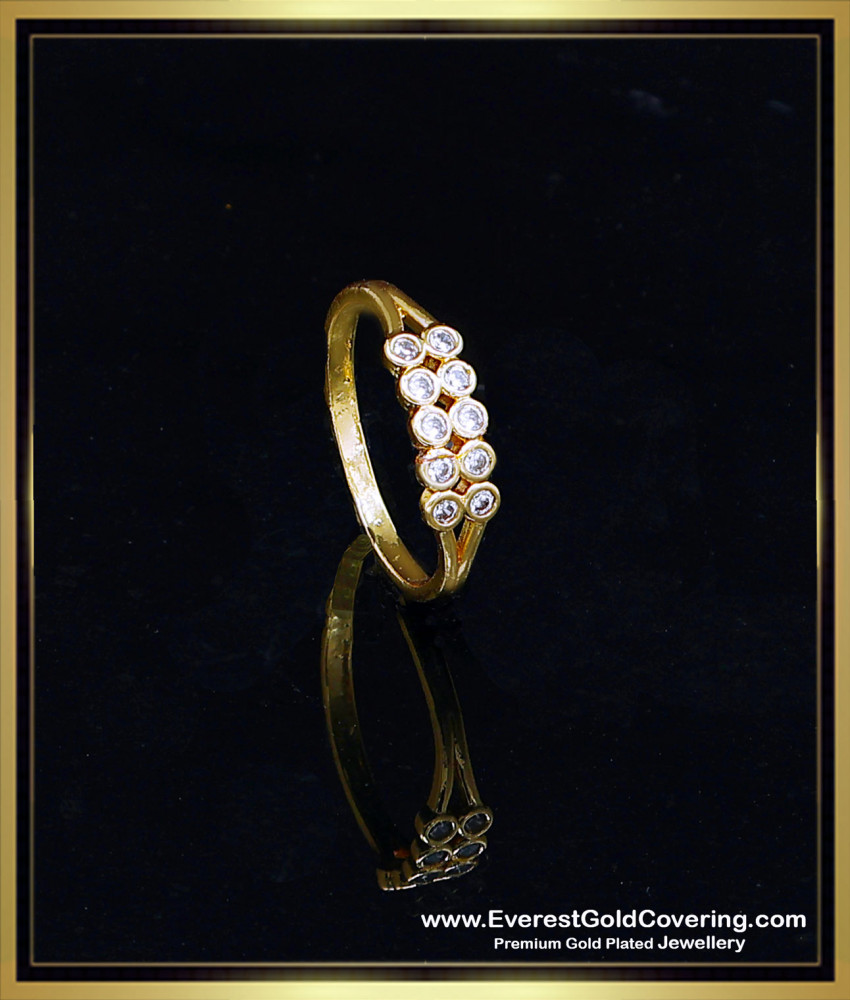 Premium Double Line White Stone Ring Collection for Women Lightweight White Stone female ring design