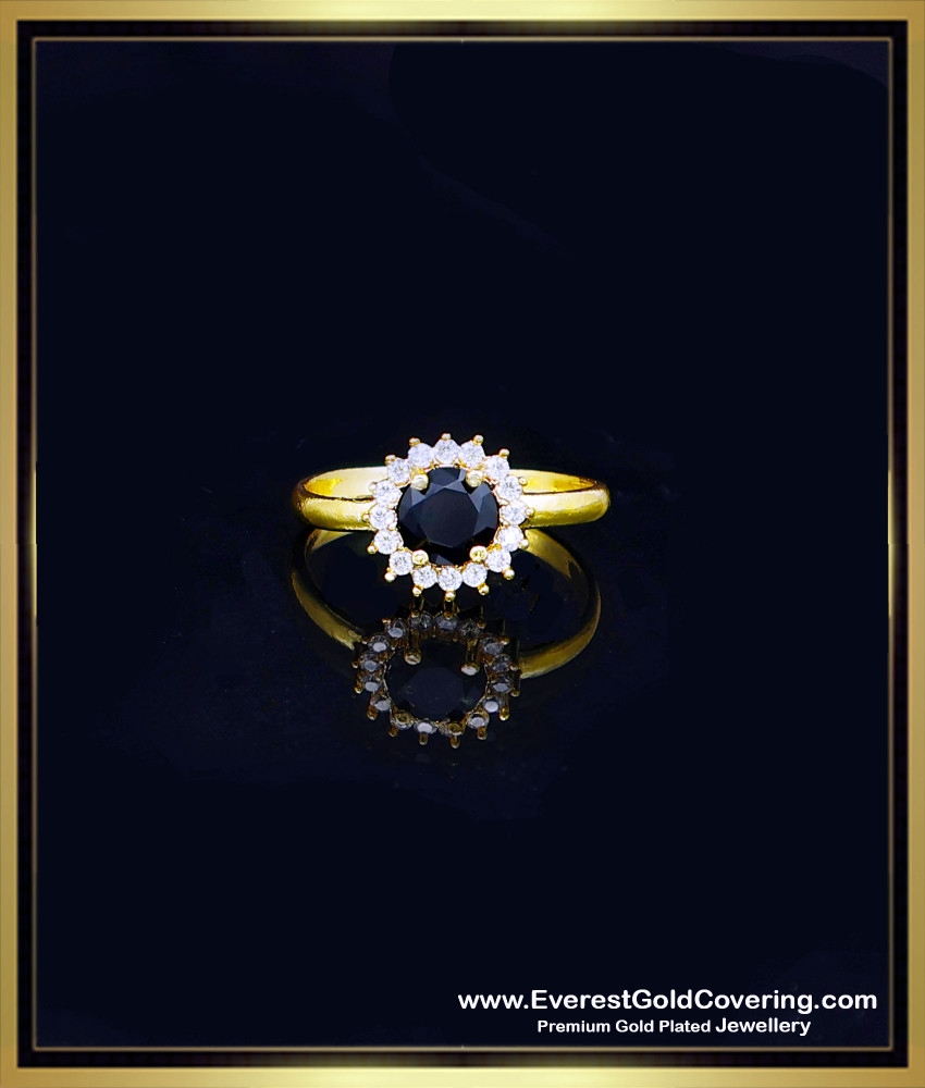 Impon Black Stone Daily Wear Modern Gold Ring Design unique gold ring design for girl