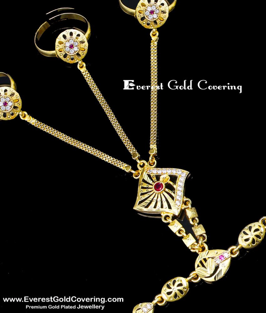 Bridal Wedding Ring Sets with Attached Bracelet Model yellow gold wedding ring sets