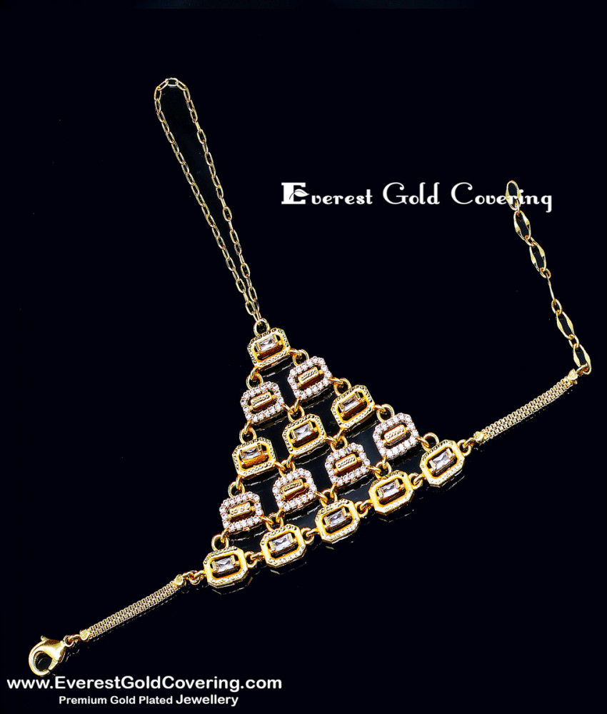 Cute Light Weight Party Wear Gold Chain Ring Bracelet gold chain ring bracelet for girls