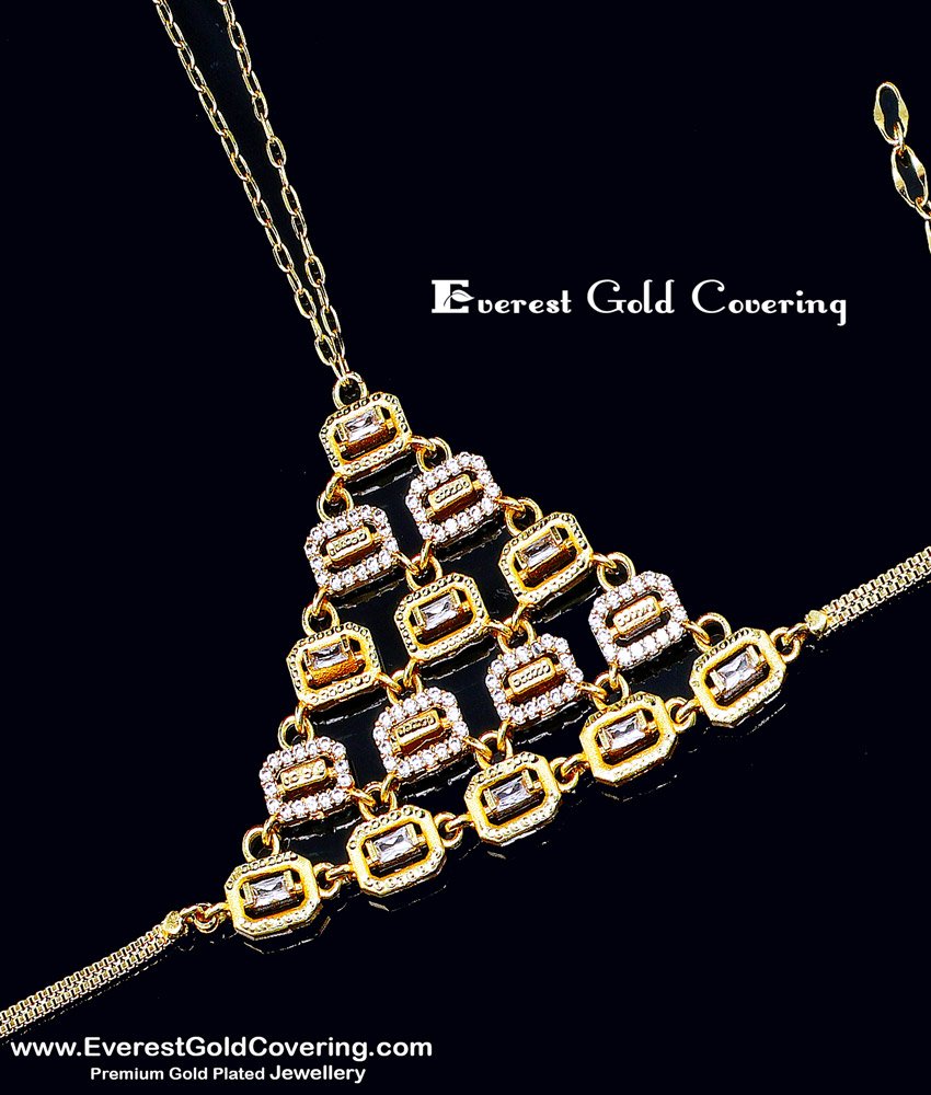 Cute Light Weight Party Wear Gold Chain Ring Bracelet gold chain ring bracelet for girls