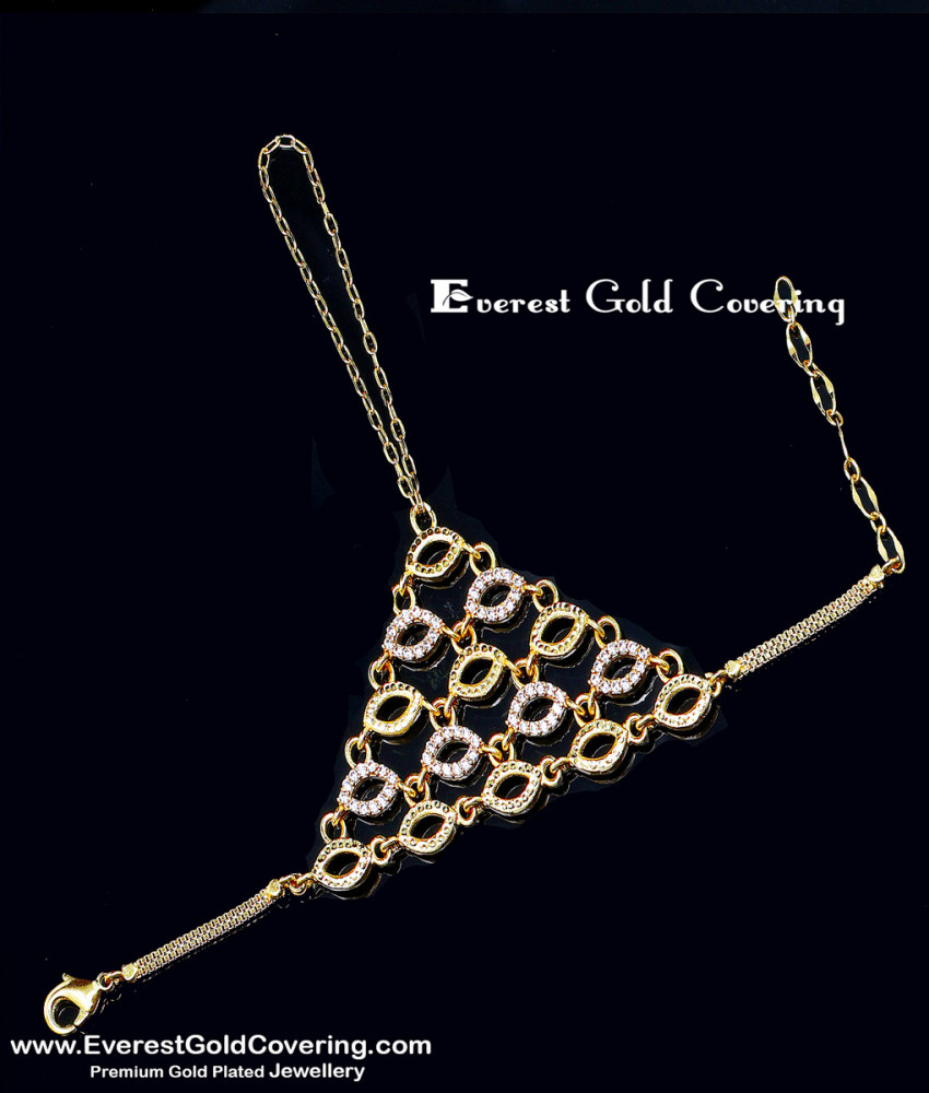 1 Gram Gold Stone Chain Ring Bracelet for 13 Year Girl useful gift for 13 year girl