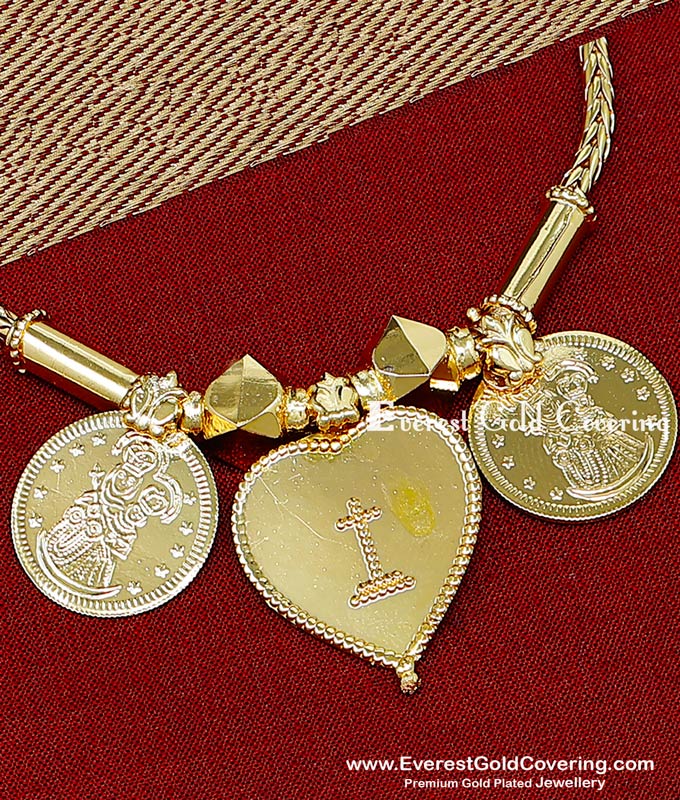 TAL121 - Gold Plated Christian Cross Marriage Bible Thali Designs