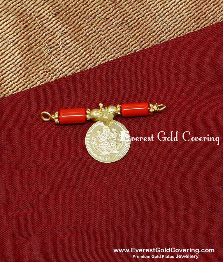 1 Gram Gold Lakshmi Kasu Andhra Telugu Thali Pendant telugu thali chain designs
